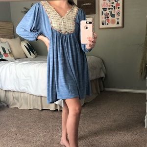 Cute blue dress with detailed front
